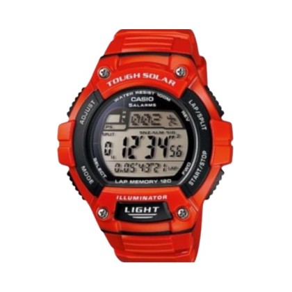 CASIO W-S220C-4AV RED RESIN BAND DIGITAL MEN WATCH